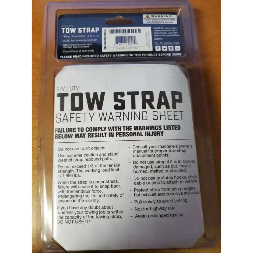 QuadBoss Tow Strap 12 Qb - 156155 - Winches & Hitches