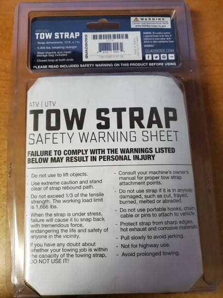 QuadBoss Tow Strap 12 Qb - 156155 - Winches & Hitches
