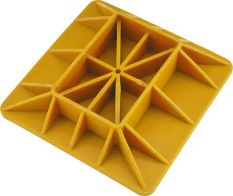 Yellow square plastic support pad for QuadBoss Utility Jack offroad jack base