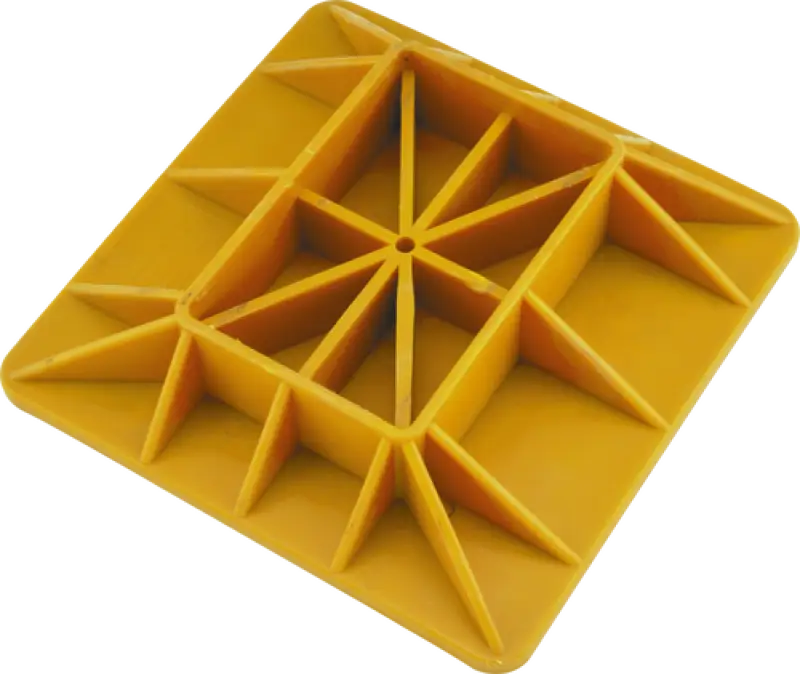 Yellow square plastic support pad for QuadBoss Utility Jack offroad jack base