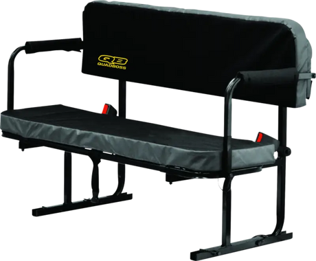 Black quadboss utv jumpseat trainer bench with padded seat and metal frame