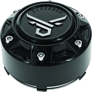 Black quadboss wheel cap for your vehicle’s wheel center - model 608583