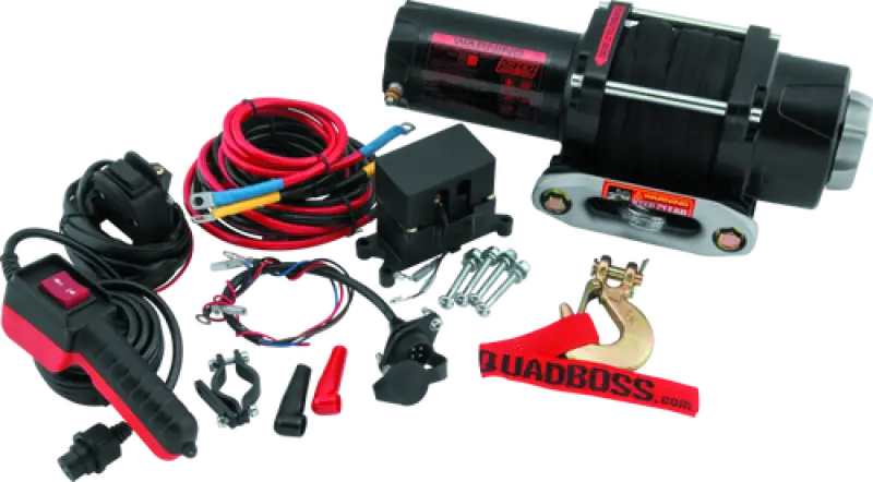 QuadBoss Winch 3500Lb W/Synthetic Rope - 608703 - Winches & Hitches