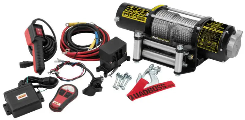 QuadBoss Winch 5000lb displaying 12,000 lb capacity