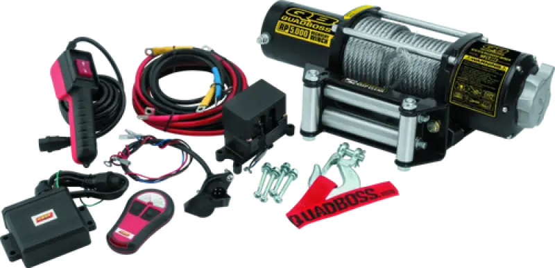 QuadBoss Winch 5000lb showing 4500 lb capacity with cable