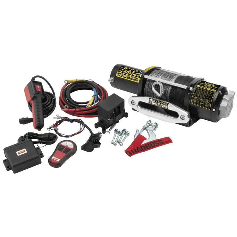 QuadBoss Winch 5000Lb W/ Synthetic Rope - 608851 - Winches & Hitches
