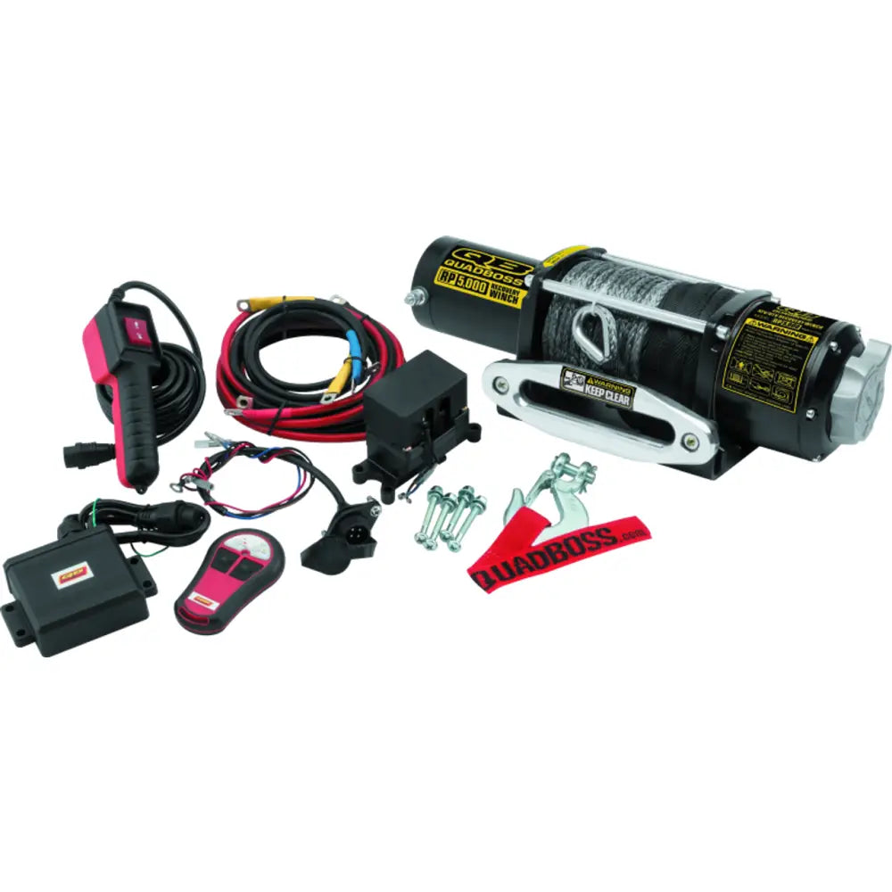 QuadBoss Winch 5000Lb W/ Synthetic Rope - 608851 - Winches & Hitches