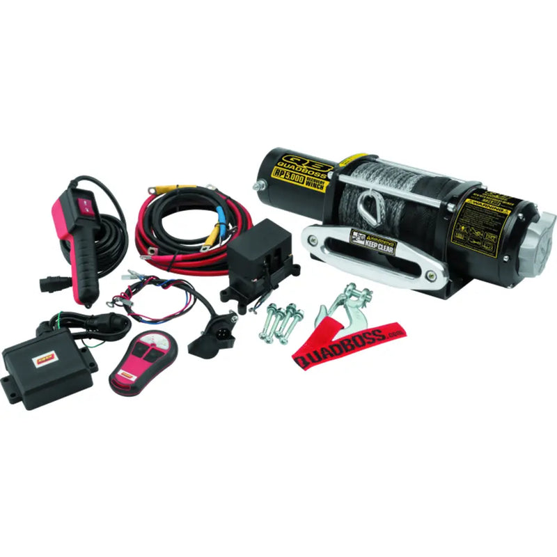 QuadBoss Winch 5000Lb W/ Synthetic Rope - 608851 - Winches & Hitches