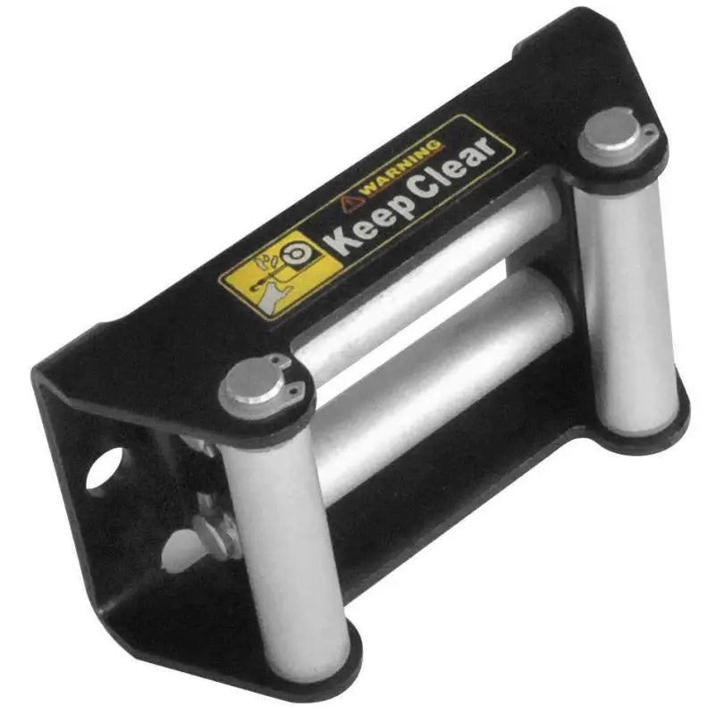 Black and silver QuadBoss Winch Roller Fairlead 6in for smooth winch roller fairlead use