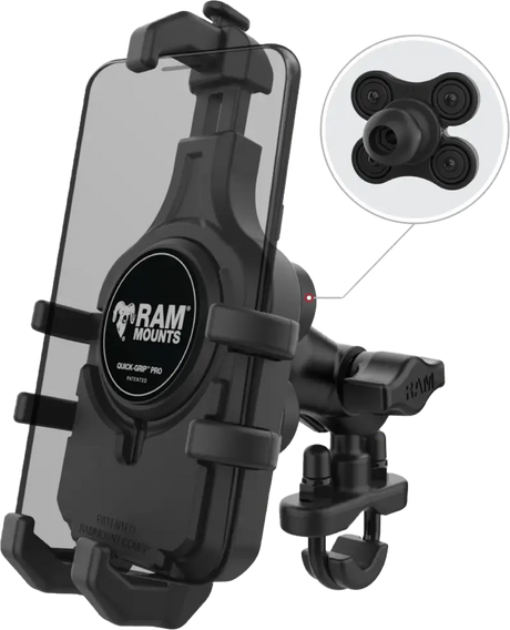 Quick Grip Pro Hbar Phn Mnt W/Vibe Safe Short - RAM