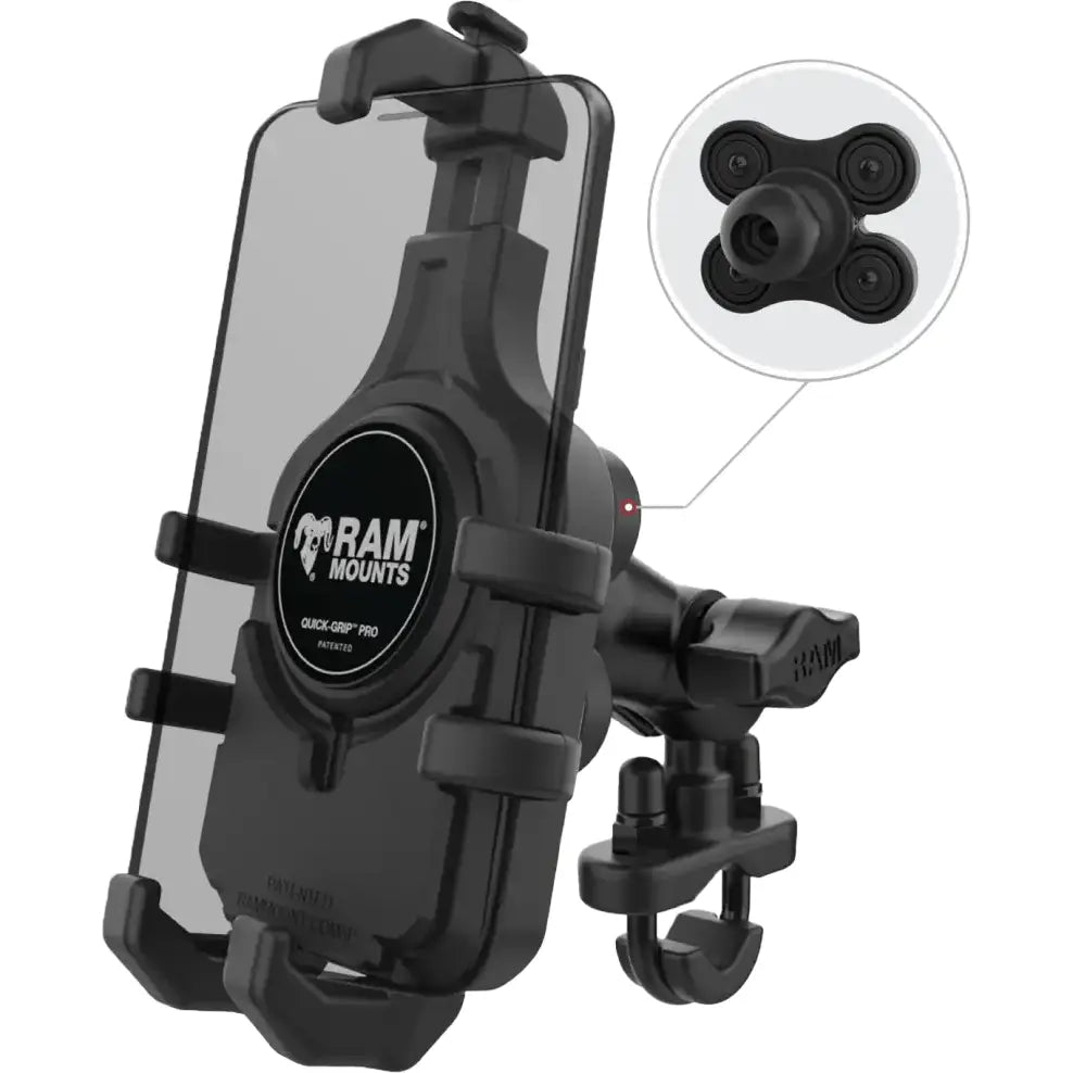 Quick Grip Pro Hbar Phn Mnt W/Vibe Safe Short - RAM