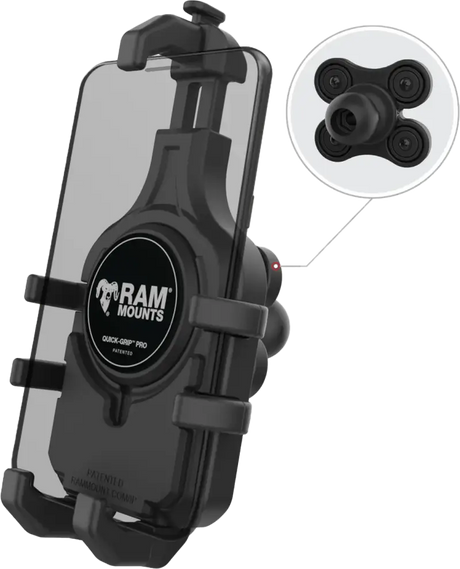 Quick Grip Pro Phone Holder W/Vibe Safe Ball - RAM