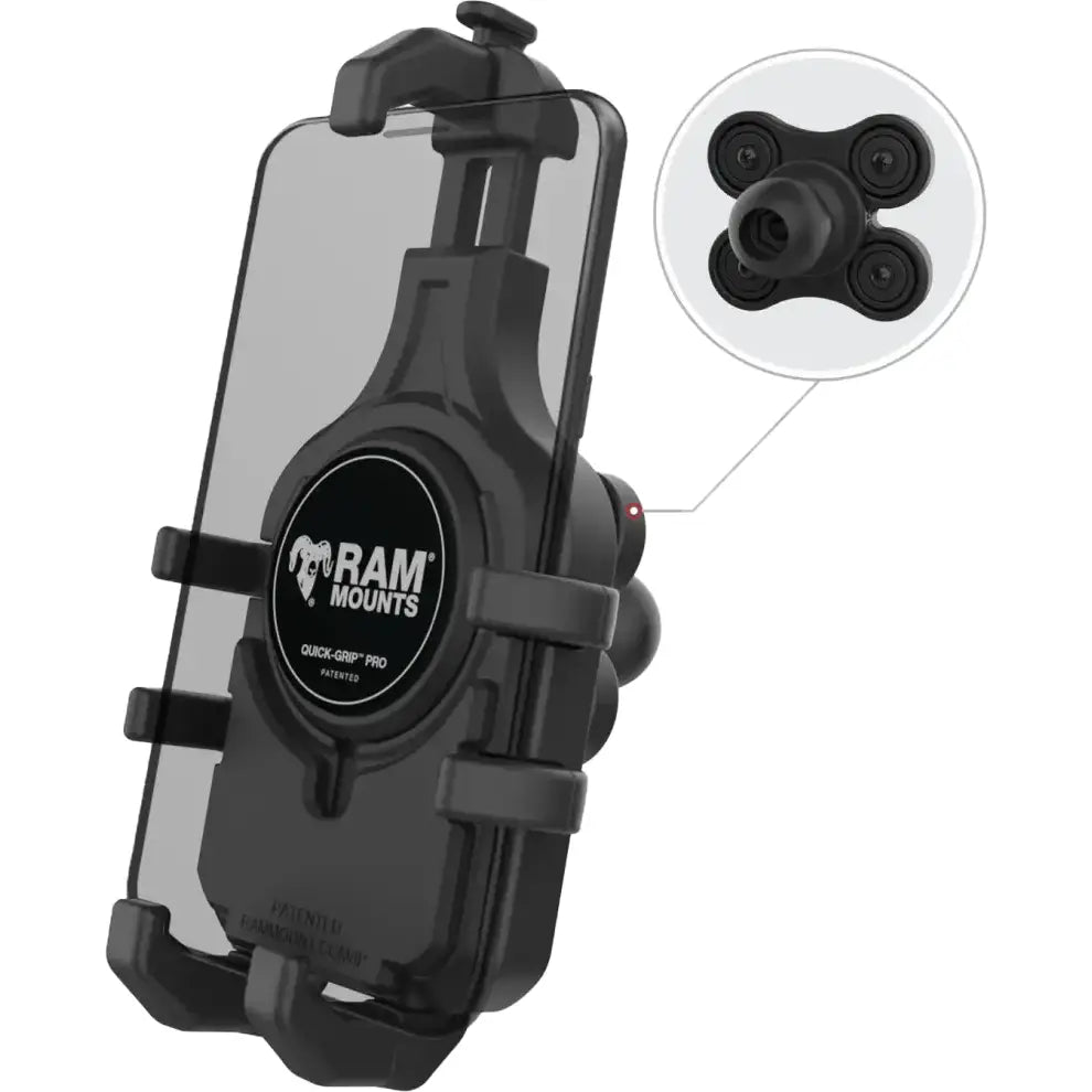 Quick Grip Pro Phone Holder W/Vibe Safe Ball - RAM