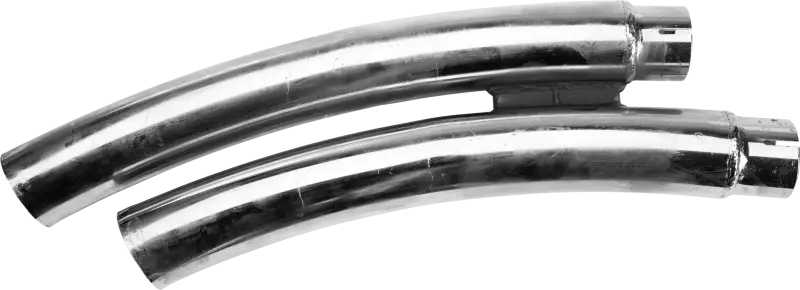 Shiny curved metal curtain rods with end caps for Quiet Baffle 2 Sharp Curve Radius