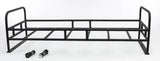 Black metal cargo rack bed with two small cylindrical flashlights for R-500 Cargo Rack