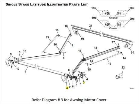 R001783-005 Carefree RV Awning Motor Cover For Use With Latitude - RV and Auto Parts