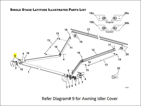 R001785-005 Carefree RV Awning Idler Cover For Use With Latitude - RV and Auto Parts