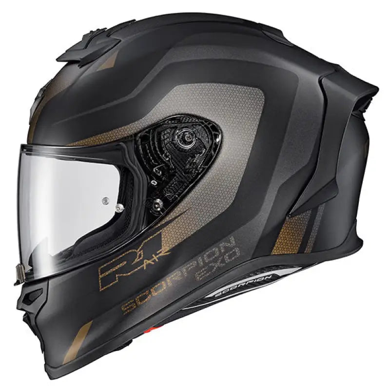 R1-1103 Scorpion Exo Exo-R1 Air Full Face Helmet Hive Gold/Black Sm - Helmets