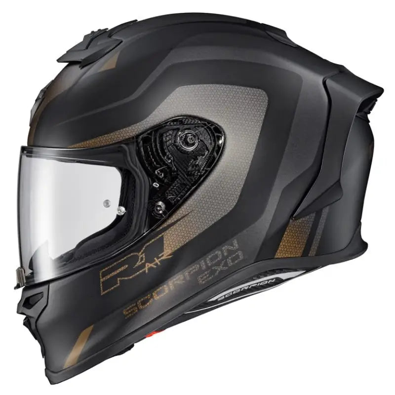 R1-1103 Scorpion Exo Exo-R1 Air Full Face Helmet Hive Gold/Black Sm - Helmets