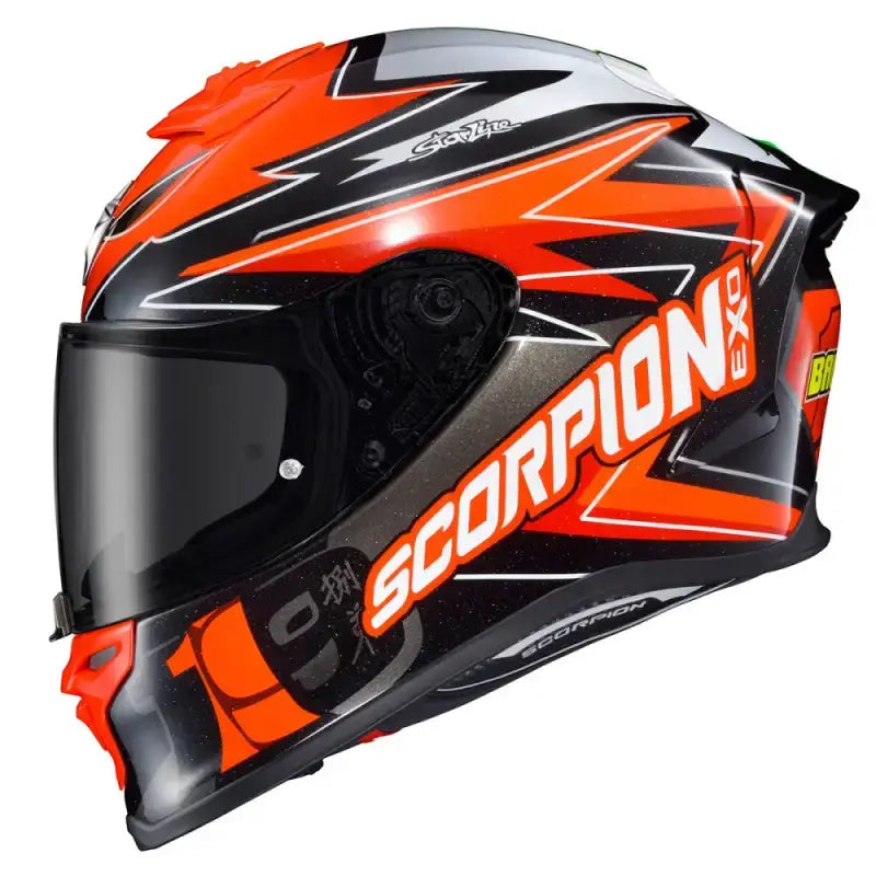 R1-3033 Scorpion Exo Exo-R1 Air Full Face Helmet Bautista Red/Black/White Sm - Helmets