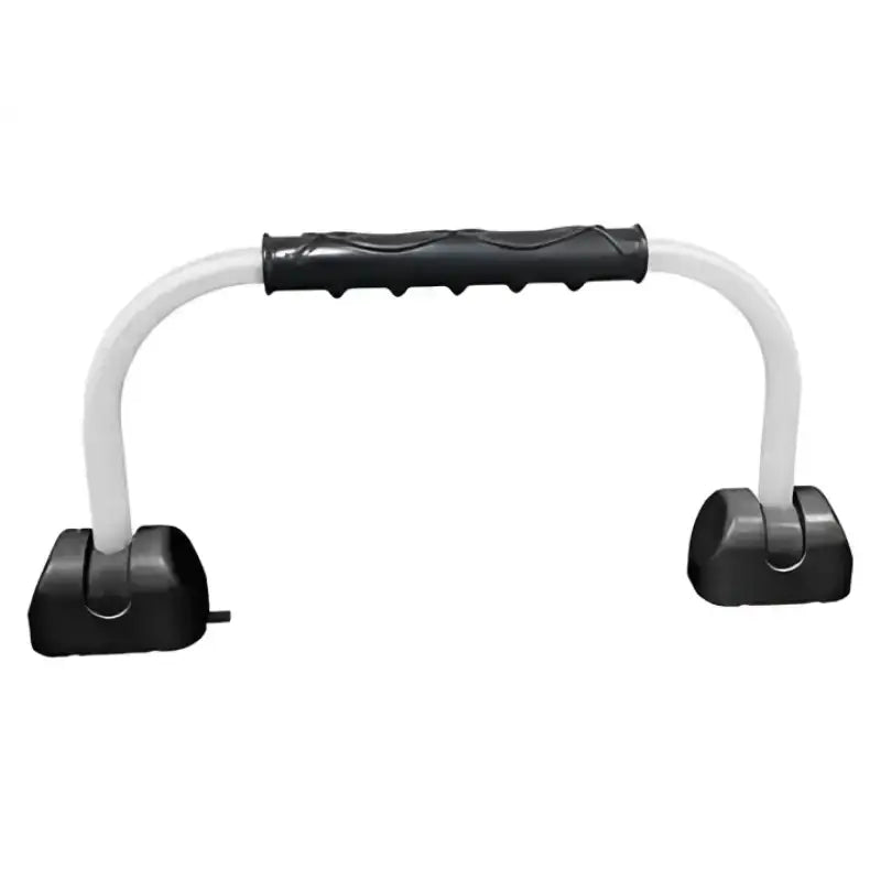 R122 Rv Designer Gripsafe Handrail Assist, 22-foot white handrail with black grips, enhancing RV safety and stability.