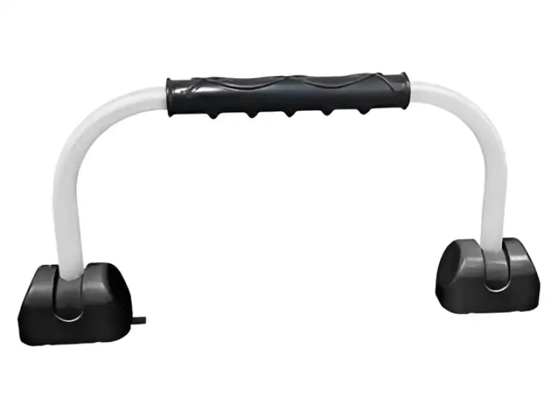 R122 Rv Designer Gripsafe Handrail Assist, 22-foot white handrail with black grips, enhancing RV safety and stability.