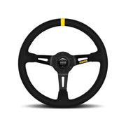 MOMO R1908/35S Momo MOD08 Steering Wheel 350 mm - Black Suede/Black Spokes/1 Stripe