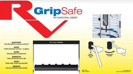 R222 Rv Designer Gripsafe Handrail Assist 27’ Black - Entry Step Hand Rail