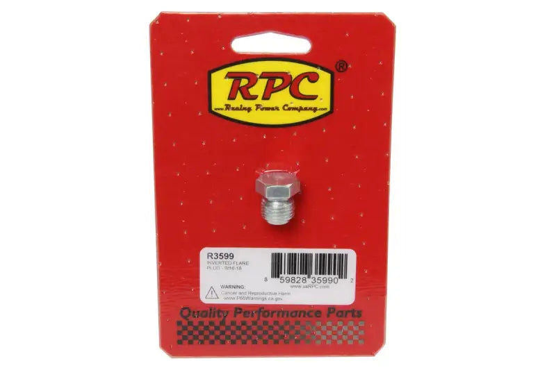 R3599 Racing Power Inverted Flare Plug - 9/16-18 - Fittings