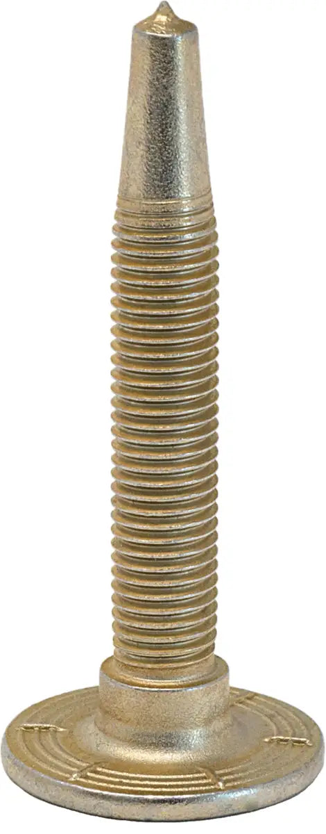 Gold-colored race studs with support plates for snocross race studs and racing builds