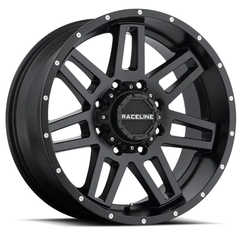 Raceline 931B Injector 16x8in / 8x165.1 BP / 0mm Offset / 125.2mm Bore - Satin Black Wheel - Wheels