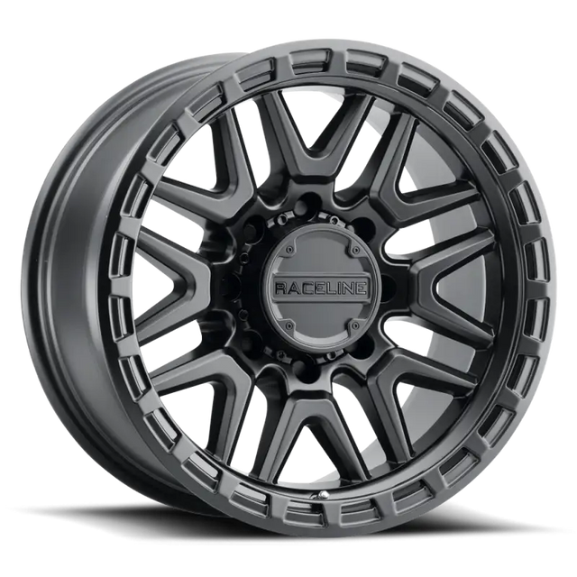 Raceline 953B Krank 18x9in / 8x170 BP / -12mm Offset / 125.2mm Bore - Satin Black Wheel - Truck & Automotive