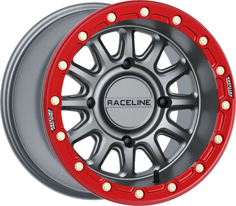 Alpha Wheel 4x156 Gunmetal/Red 15x7 (+10mm) - RACELINE
