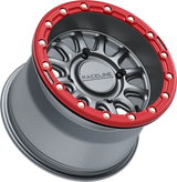 Alpha Wheel 4x156 Gunmetal/Red 15x7 (+10mm) - RACELINE