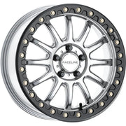Raceline A14 Alpha Beadlock Wheels A14SB-57012+25 - Silver Black Hyper 15X7 5X114.3 25 Ring