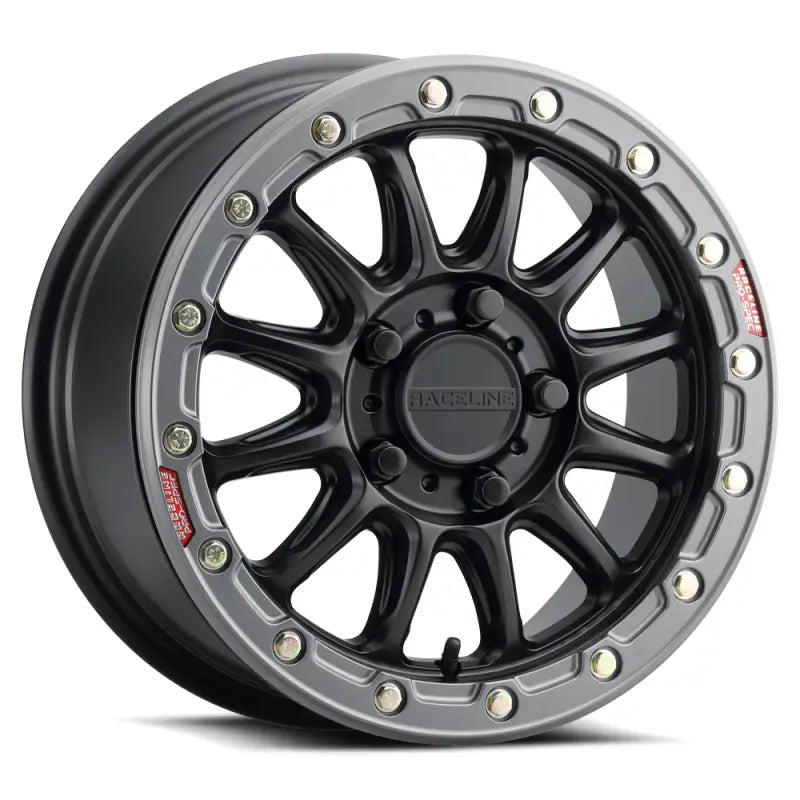 RACELINE A14BG-57012+53 ALPHA BLACK W/GUNMETAL RING 15X7 5X