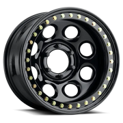 Raceline RT81 Rock 8 17x8in / 5x114.3 BP / -25mm Offset / 83.82mm Bore - Gloss Black Beadlock Wheel - Wheels