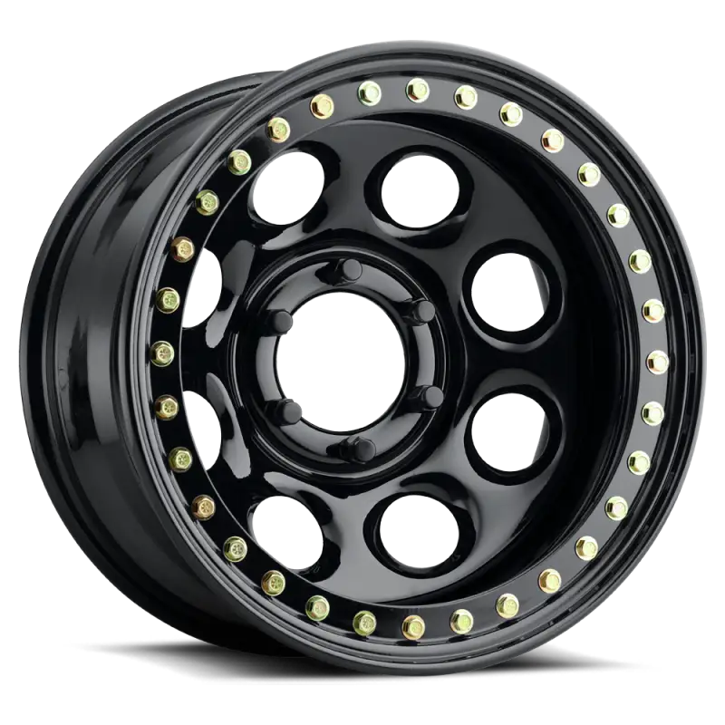 Raceline RT81 Rock 8 17x8in / 5x114.3 BP / -25mm Offset / 83.82mm Bore - Gloss Black Beadlock Wheel - Wheels