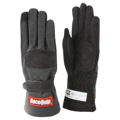 Racequip Double Layer Driving Gloves 355002RQP - Black Small Sfi