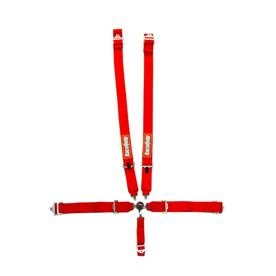 Racequip Pull Down Adjust Harness 741011RQP - Red 5PT Camlock Sfi Sportsman