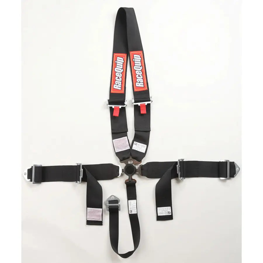 Racequip Pull Up Adjust Harness 748008RQP - Black Camlock Dragster Belt Sfi