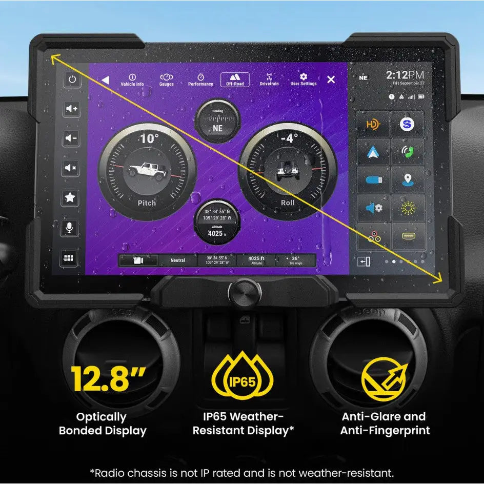 Racesport LT Built-In HD Radio Tuner SRX-JK11128 - Integrated 12.8 Display Wrangl