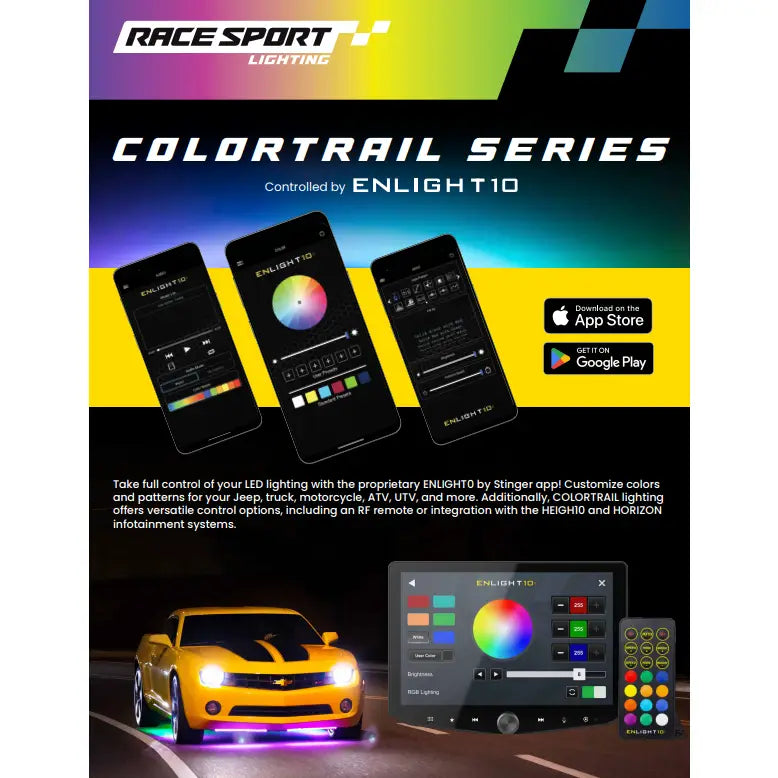 Racesport LT Easy To Install Underbody Light Kit Rscukit10 - Rgbw Led Solid Vehicle KI