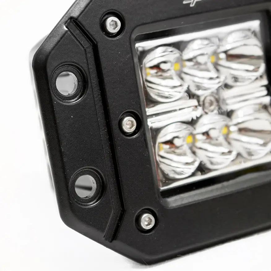Racesport LT RoHS Compliant Driving/ Fog Light RS-18W6LED-FM - Black Shell Flush Mountable 18WAT