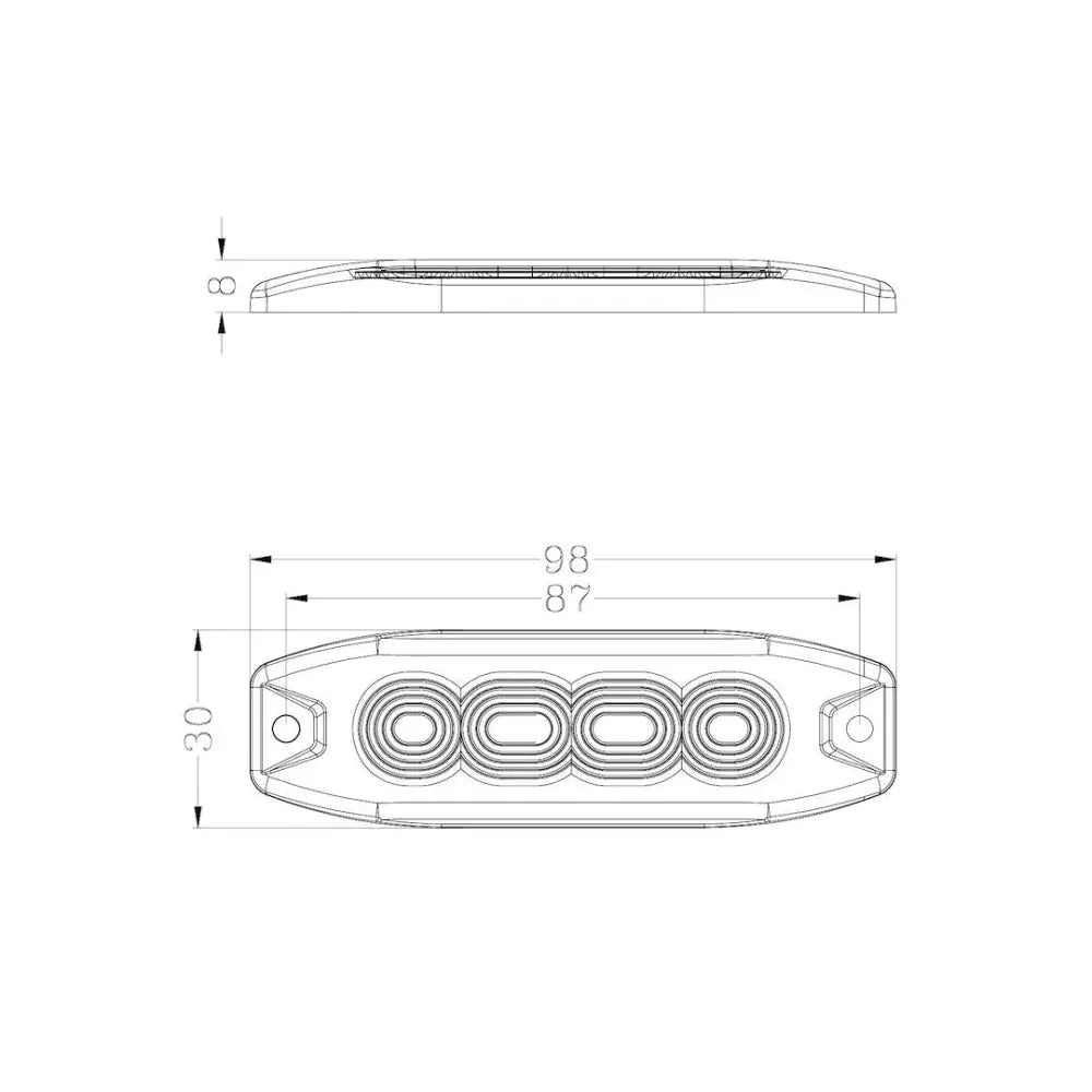 Racesport LT RS3020BSP Warning Light - White