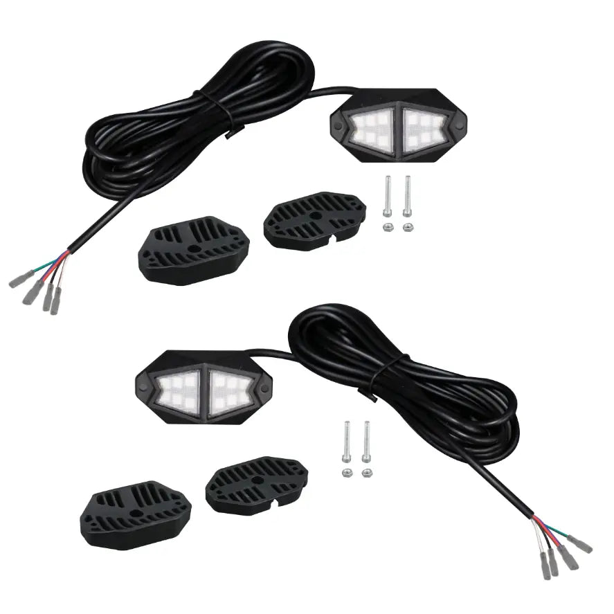 Racesport LT Universal Fitment Underbody Light Kit RSRGBW - 2PC Rgbw Multicolor Rock Syst
