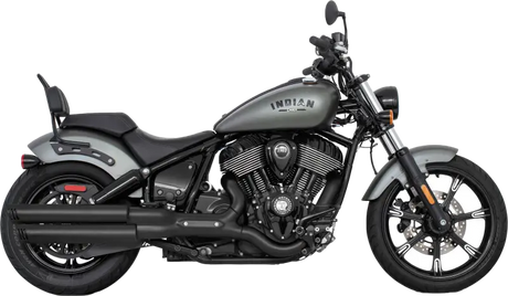Gray Indian Bobber motorcycle with Racing Slip On 3.25 for Indian Chief removable baffles