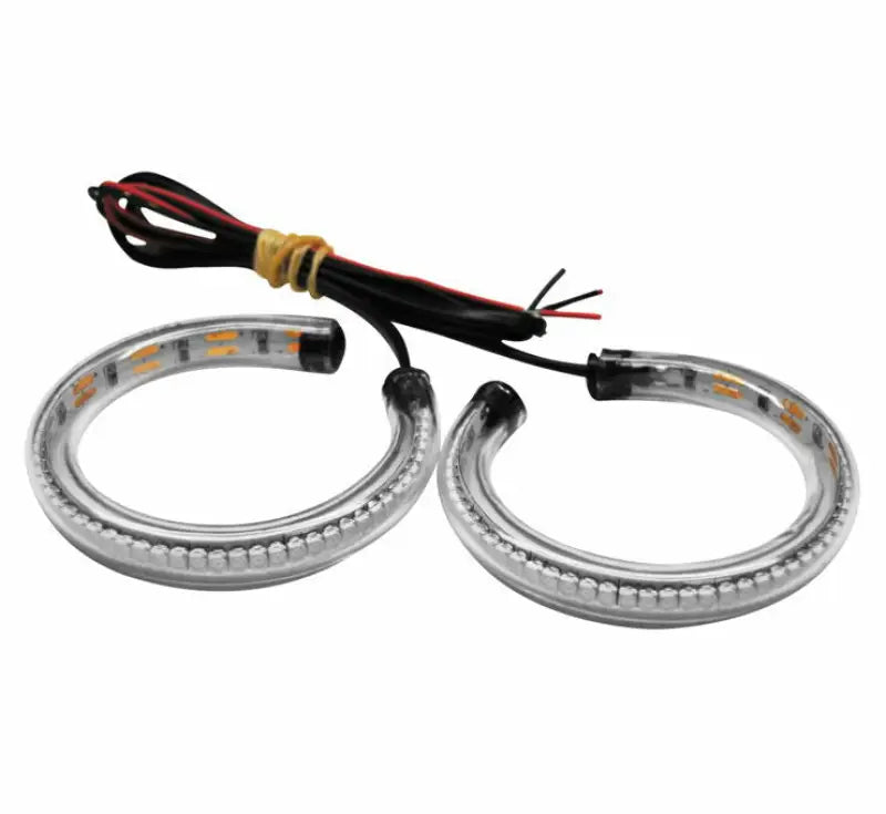 Transparent C-shaped LED turn signals 46mm wiring for RAGE-360-46 360 Turn Signals