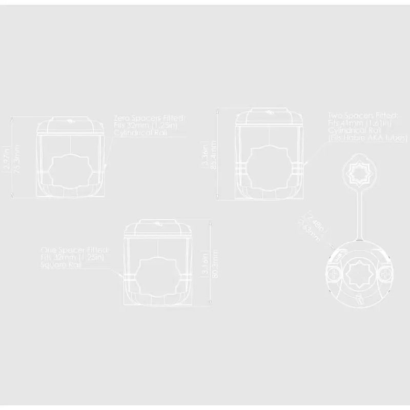 Railblaza Features Slide Locking Mechanism Multi Purpose Accessory Mount 03-4013-21 - White Railmount 32-41 Fits Hobie