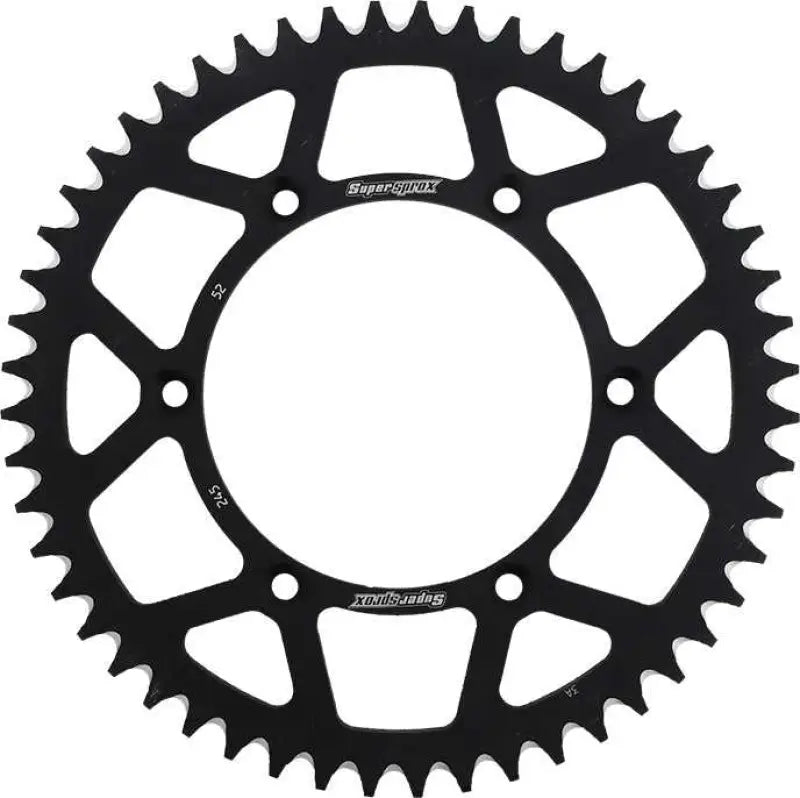 SUPERSPROX RAL-245-52-BLK Rear Sprocket Aluminum 52t 520 Blk Yam